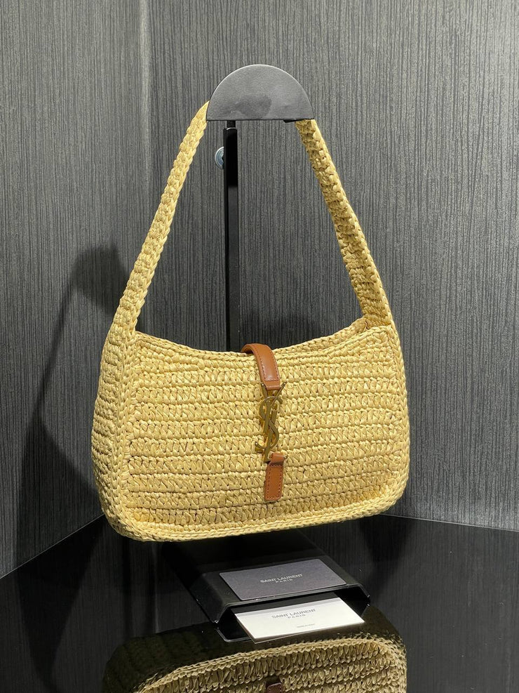 YVES SAINT LAURENT-5 À 7 Raffia Hobo